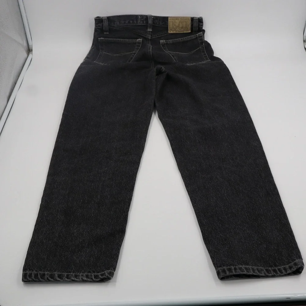 Vintage US-CUP Black Acid Wash Straight Leg Jeans Mens 30x30 High Rise 90s Denim